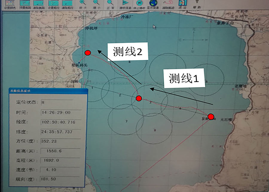 杭州西塘圍堰拋石探測